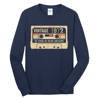 1972 Vintage Cassette Tape 50th Birthday Tall Long Sleeve T-Shirt