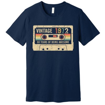 1972 Vintage Cassette Tape 50th Birthday Premium T-Shirt