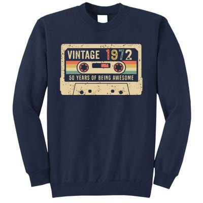 1972 Vintage Cassette Tape 50th Birthday Tall Sweatshirt