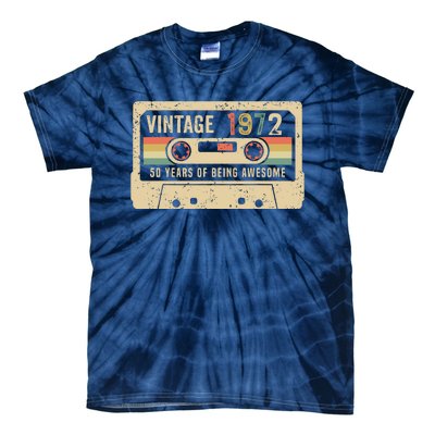 1972 Vintage Cassette Tape 50th Birthday Tie-Dye T-Shirt