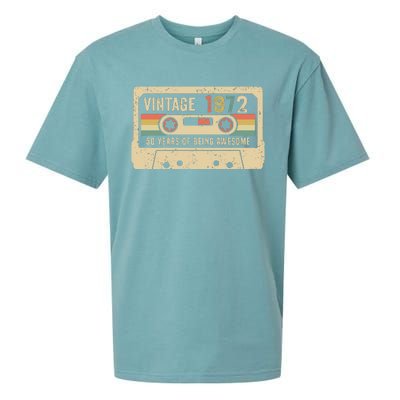 1972 Vintage Cassette Tape 50th Birthday Sueded Cloud Jersey T-Shirt