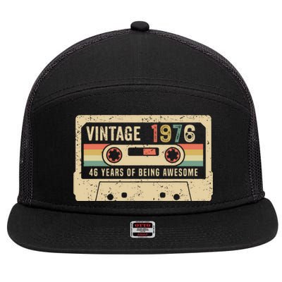 1976 Vintage Cassette Tape 46th Birthday 7 Panel Mesh Trucker Snapback Hat