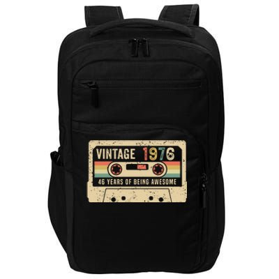 1976 Vintage Cassette Tape 46th Birthday Impact Tech Backpack