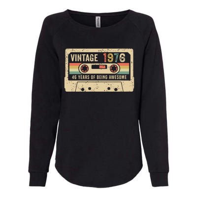 1976 Vintage Cassette Tape 46th Birthday Womens California Wash Sweatshirt