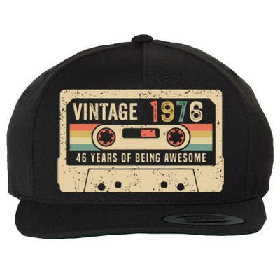 1976 Vintage Cassette Tape 46th Birthday Wool Snapback Cap