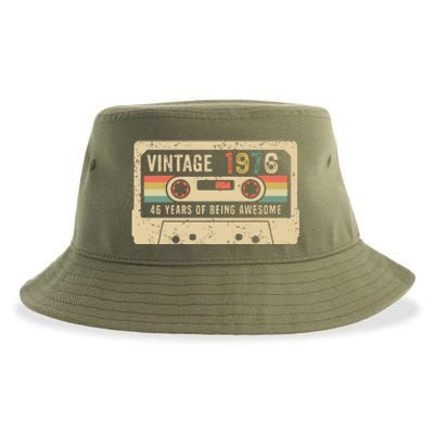 1976 Vintage Cassette Tape 46th Birthday Sustainable Bucket Hat