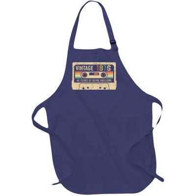 1976 Vintage Cassette Tape 46th Birthday Full-Length Apron With Pockets