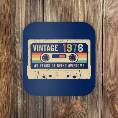 1976 Vintage Cassette Tape 46th Birthday Coaster