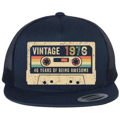 1976 Vintage Cassette Tape 46th Birthday Flat Bill Trucker Hat