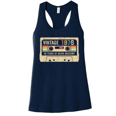 1976 Vintage Cassette Tape 46th Birthday Women's Racerback Tank