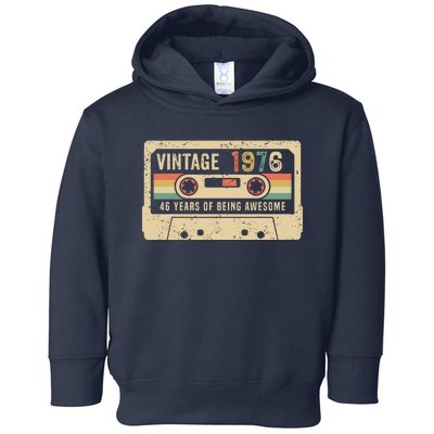 1976 Vintage Cassette Tape 46th Birthday Toddler Hoodie