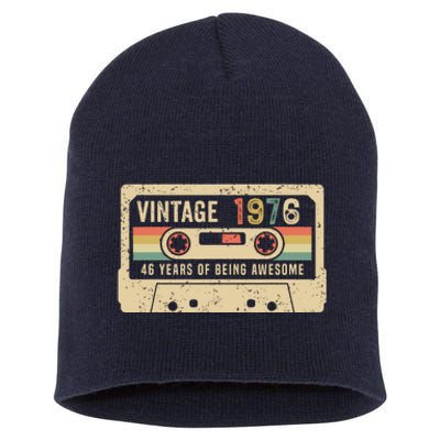 1976 Vintage Cassette Tape 46th Birthday Short Acrylic Beanie