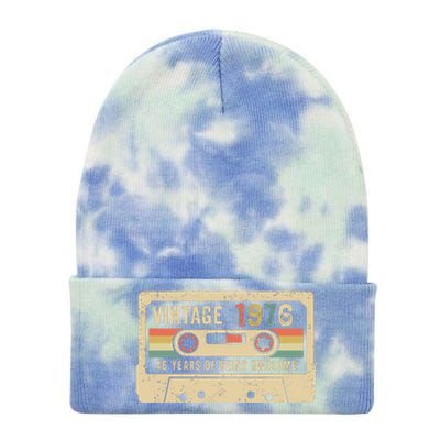 1976 Vintage Cassette Tape 46th Birthday Tie Dye 12in Knit Beanie