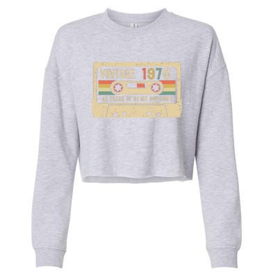 1976 Vintage Cassette Tape 46th Birthday Cropped Pullover Crew