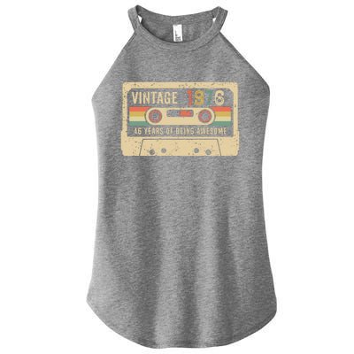 1976 Vintage Cassette Tape 46th Birthday Women's Perfect Tri Rocker Tank