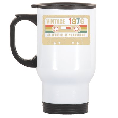 1976 Vintage Cassette Tape 46th Birthday Stainless Steel Travel Mug