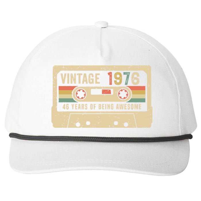 1976 Vintage Cassette Tape 46th Birthday Snapback Five-Panel Rope Hat