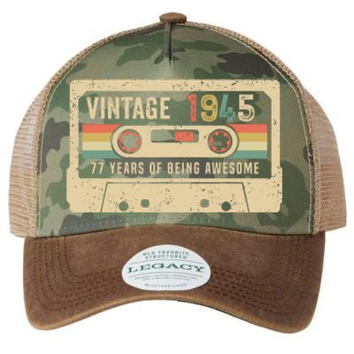 1945 Vintage Cassette Tape 77th Birthday Legacy Tie Dye Trucker Hat