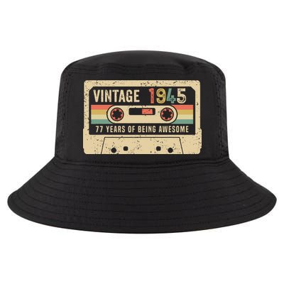 1945 Vintage Cassette Tape 77th Birthday Cool Comfort Performance Bucket Hat