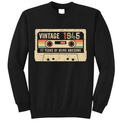 1945 Vintage Cassette Tape 77th Birthday Sweatshirt