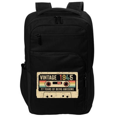 1945 Vintage Cassette Tape 77th Birthday Impact Tech Backpack