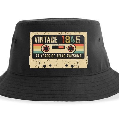 1945 Vintage Cassette Tape 77th Birthday Sustainable Bucket Hat