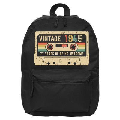 1945 Vintage Cassette Tape 77th Birthday 16 in Basic Backpack