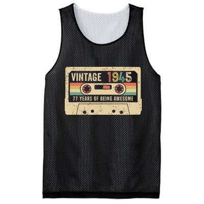 1945 Vintage Cassette Tape 77th Birthday Mesh Reversible Basketball Jersey Tank