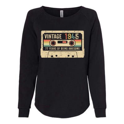 1945 Vintage Cassette Tape 77th Birthday Womens California Wash Sweatshirt