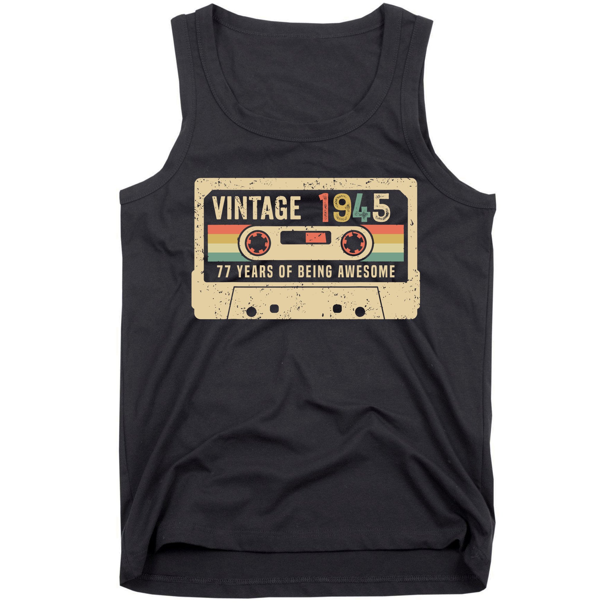 1945 Vintage Cassette Tape 77th Birthday Tank Top