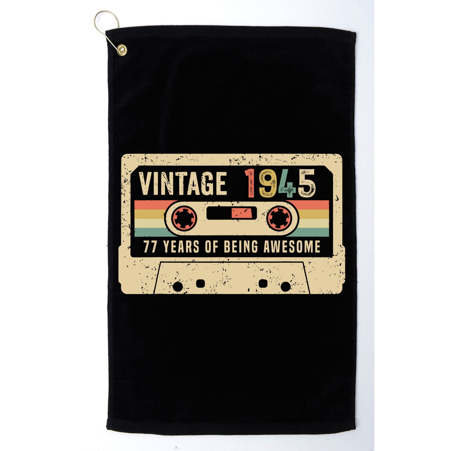 1945 Vintage Cassette Tape 77th Birthday Golf Towel