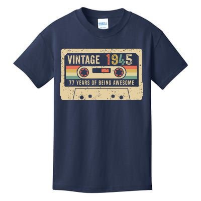 1945 Vintage Cassette Tape 77th Birthday Kids T-Shirt