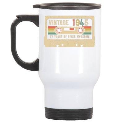 1945 Vintage Cassette Tape 77th Birthday Stainless Steel Travel Mug