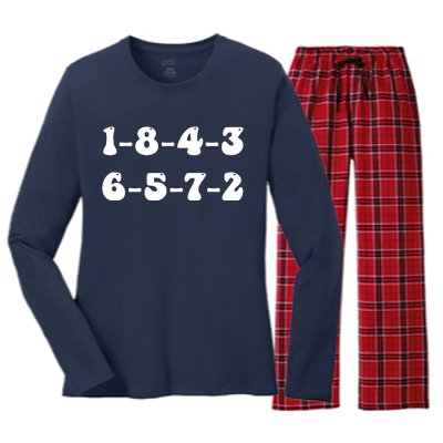 18436572 V8 Engine Firing Order Women's Long Sleeve Flannel Pajama Set 