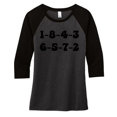 18436572 V8 Engine Firing Order Women's Tri-Blend 3/4-Sleeve Raglan Shirt