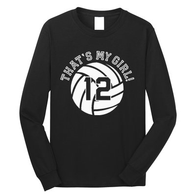 12 Volleyball Player That's My Cheer Mom Dad Team Coach Long Sleeve Shirt