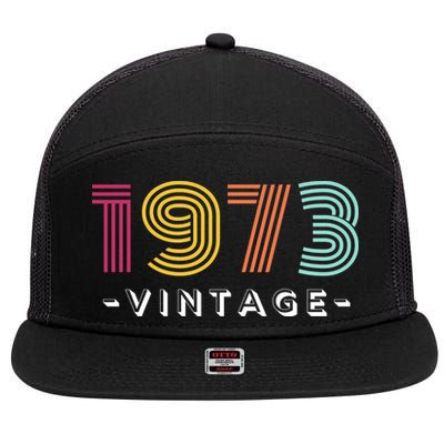 1973 Vintage Retro 50th 51st Birthday Gift 7 Panel Mesh Trucker Snapback Hat