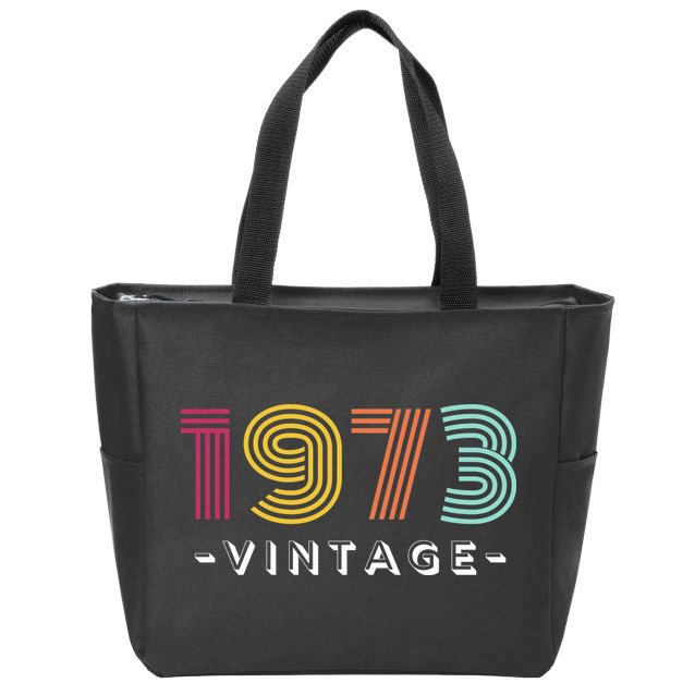 1973 Vintage Retro 50th 51st Birthday Gift Zip Tote Bag