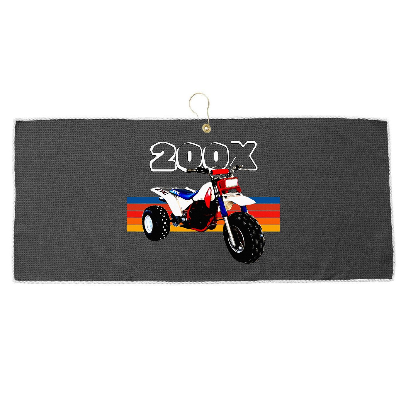 1985 Vintage Retro Three Wheeler Atv Atc 200x Large Microfiber Waffle Golf Towel