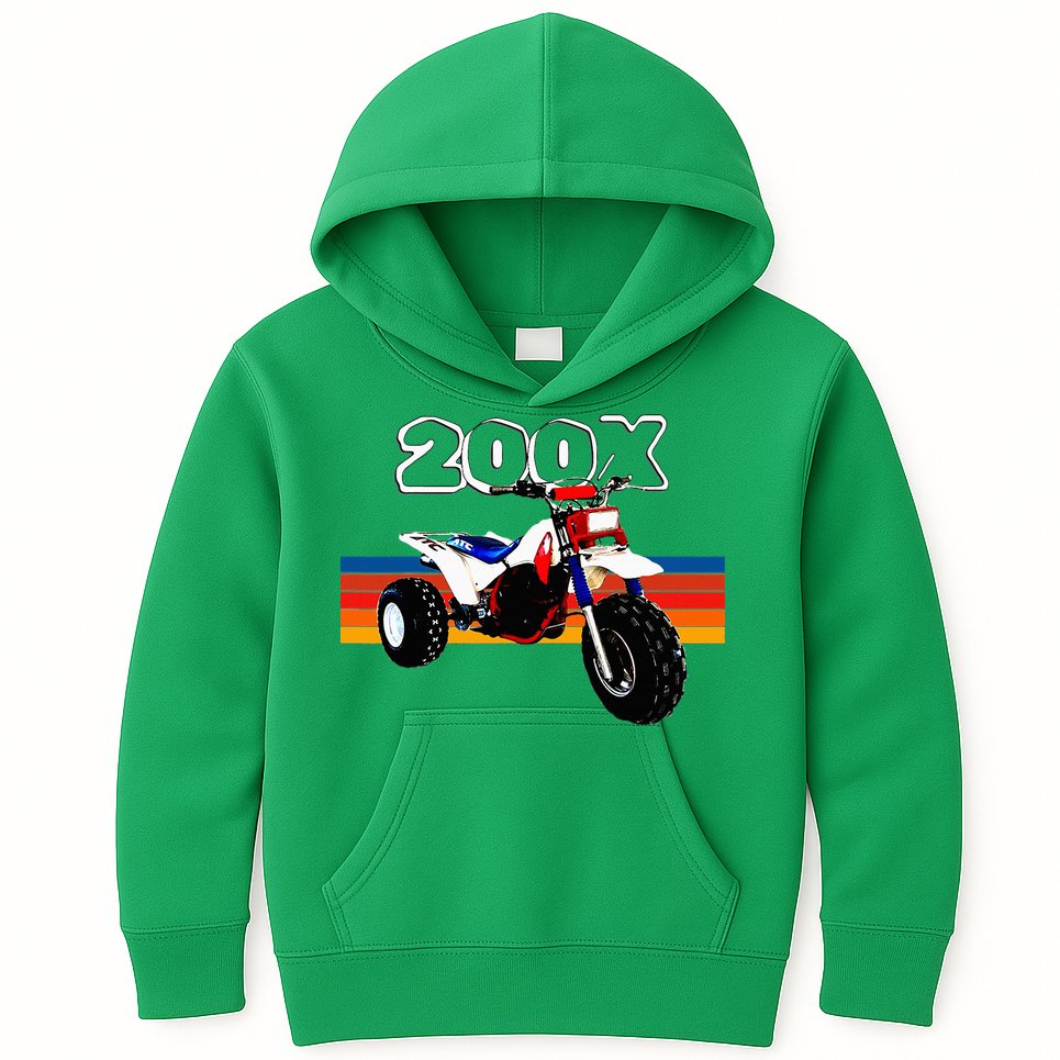 1985 Vintage Retro Three Wheeler Atv Atc 200x Kids Hoodie