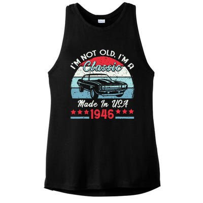 1946 Vintage USA Car Birthday Gift Im Not Old Classic 1946 Ladies PosiCharge Tri-Blend Wicking Tank