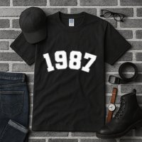 1987 Varsity Vintage College Style 37th Birthday Tall T-Shirt