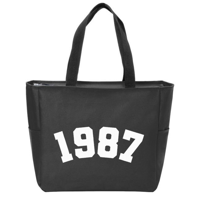1987 Varsity Vintage College Style 37th Birthday Zip Tote Bag