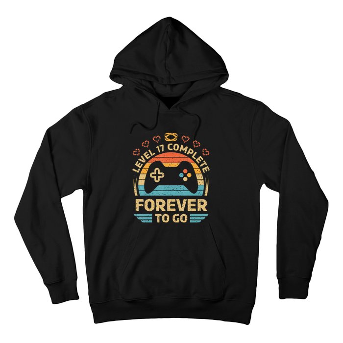 17Th Wedding Anniversary Video Gamer Level 17 Complete Hoodie