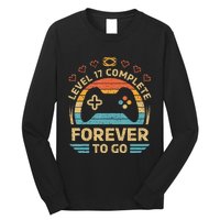 17Th Wedding Anniversary Video Gamer Level 17 Complete Long Sleeve Shirt