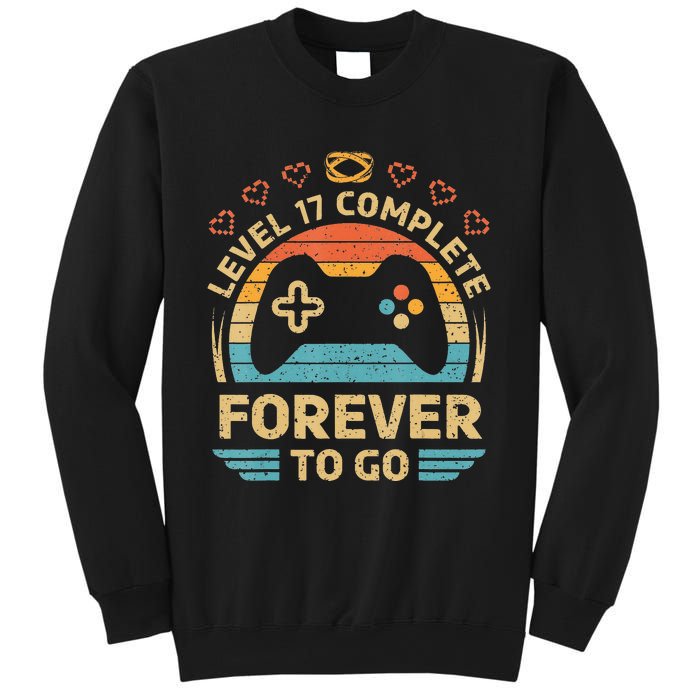 17Th Wedding Anniversary Video Gamer Level 17 Complete Sweatshirt