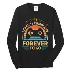 17Th Wedding Anniversary Video Gamer Level 17 Complete Tall Long Sleeve T-Shirt