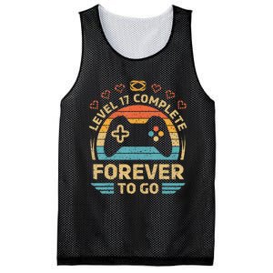 17Th Wedding Anniversary Video Gamer Level 17 Complete Mesh Reversible Basketball Jersey Tank