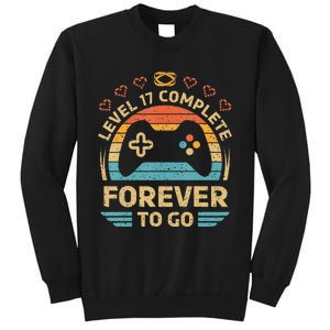 17Th Wedding Anniversary Video Gamer Level 17 Complete Tall Sweatshirt