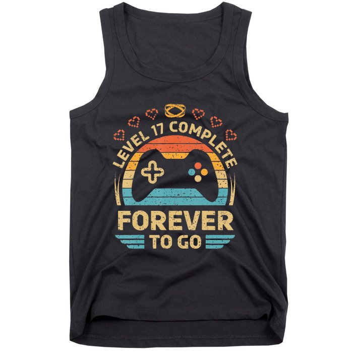 17Th Wedding Anniversary Video Gamer Level 17 Complete Tank Top